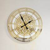 Roman Wall Clock White Gold