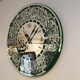 Ayatal Kursi Wall Clock Green Silver