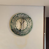 Ayatal Kursi Wall Clock Green Silver